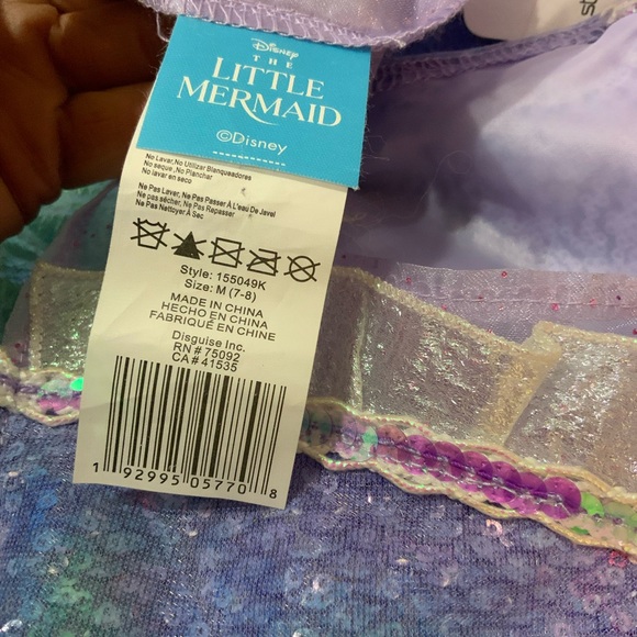 Girls Disney Mermaid Princess Costume - Purple and Teal - Picture 6 of 7